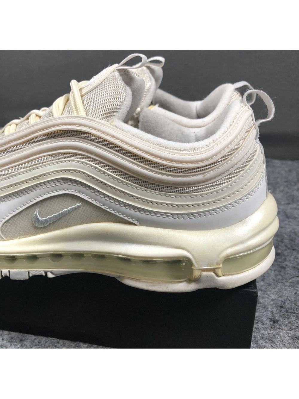 Nike Air Max 97 Shoes Womens 8.5 White Cream Mesh Running Sneakers - Picture 5 of 7